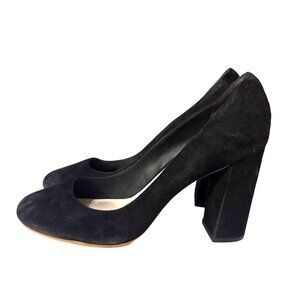 Loeffler Randall Womens Black Suede Block Heel Pumps Size 7.5 B